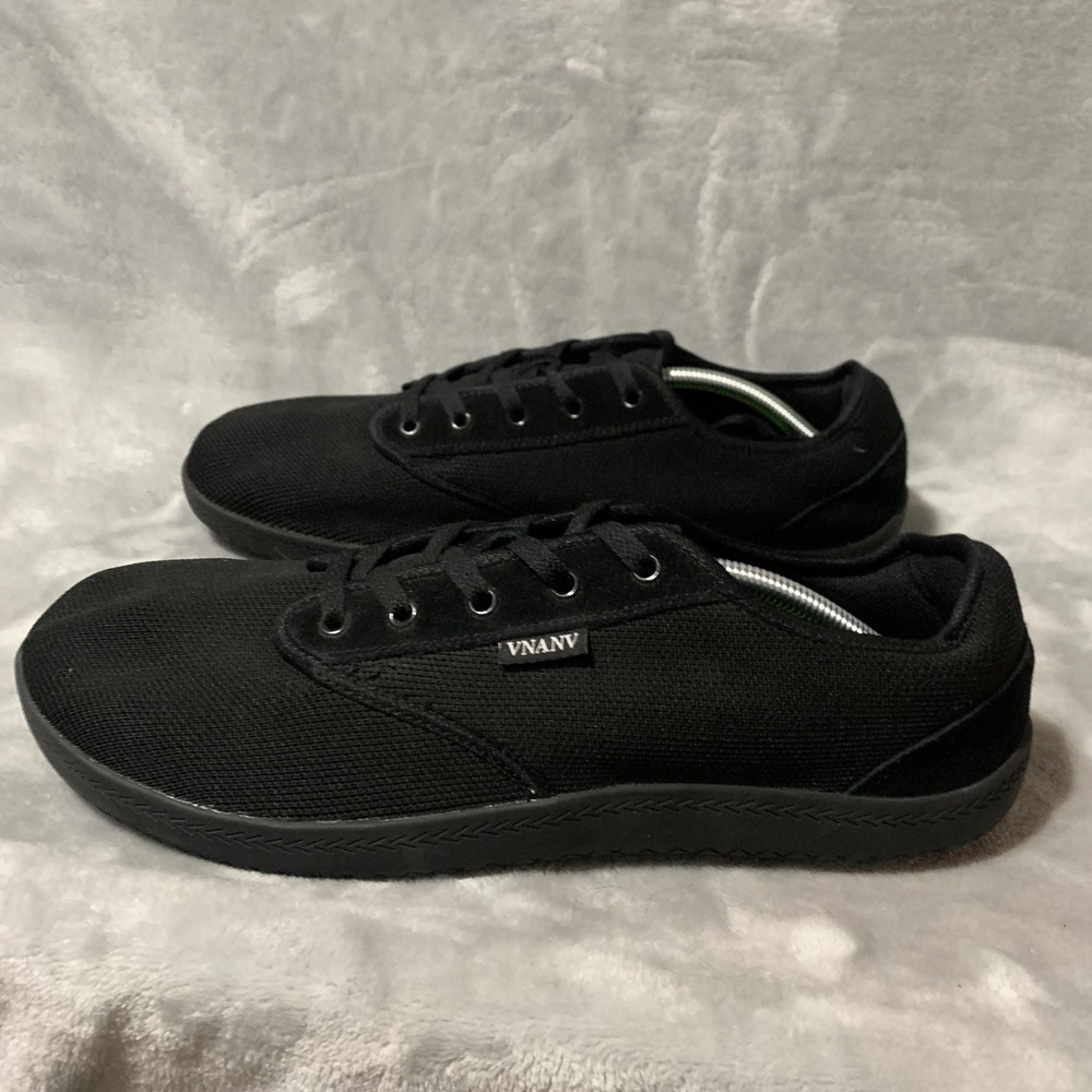 Vnanv Shoes Mens Size 13 (EU 47) Black Canvas Lace Up Casual Walking Low Top V81